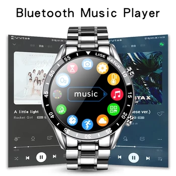 LIGE 2021 moda cerc Complet cu touch screen Inteligent ceasuri mens Impermeabil sport Fitness ceas pentru apelare Bluetooth Ceas Inteligent bărbați