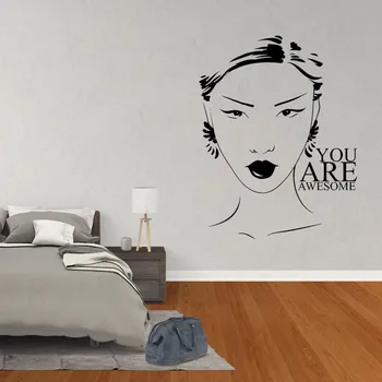 Salon de frumusete Perete Decal Femeie Fata Citat Inspirație Vinyl Wall Art Decor Autocolant Dormitor Vinil WL1557