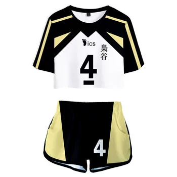 Haikyuu Bokuto Koutarou Cosplay Costum Femei Fete Jersey Sport Purta Uniformă Două Seturi de Piese T-Shirt barbati femei sport set