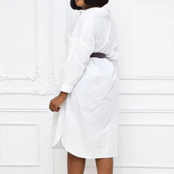 Stil Occidental Doamnelor Rochii De Primavara Toamna De Moda Liber Casual Supradimensionat Africane Neregulate Rever Culoare Solidă Maneca Lunga 2021