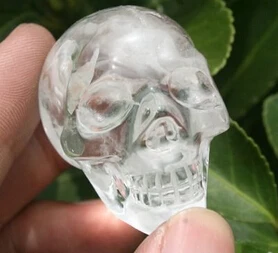 WBY transport gratuit Tibetan Clar Cuart Cristal Sculptate Craniu de Cristal