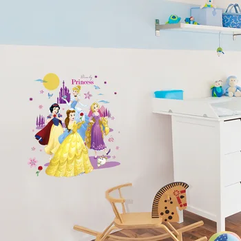 Original Disney Princess Autocolante de Perete Camera pentru Copii Dormitor Fete de Desene animate Camera Copilului Noptiera Pepinieră Decor Autocolante