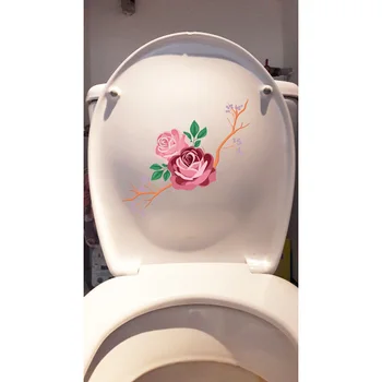 YOJA 23.5*10.1 CM Mână-Pictat Desene animate Flori Toaletă Autocolante Moda Decalcomanii de Perete T1-0349