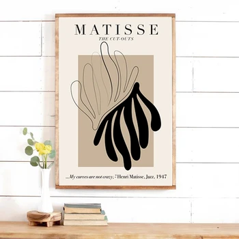 Henri Matisse Pictura Abstracta Minim Ilustrare Arta De Perete Panza Printuri Vintage Poster Bej Cuadros Poza Perete Decor Acasă
