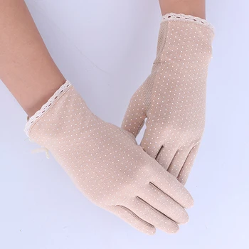 Soarele de protecție mănuși de bumbac mănuși de vară pentru femei Dot arc femei subțire de sex feminin conduce mănuși suncreen rezistente la Alunecare