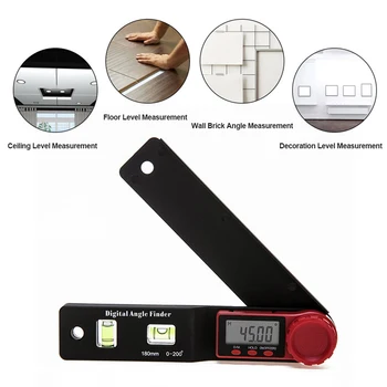 Inclinometer Goniometru Electronice la Nivel de 180mm Raportor Digital Unghi Finder pentru prelucrarea Lemnului Gadget Adâncime de Măsurare