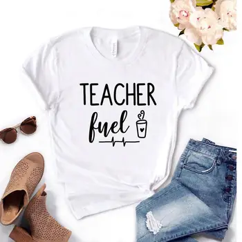 Femei T Shirt Profesor de Combustibil Cafea Imprimare Tricou Femei Maneci Scurte Gât O Pierde T-shirt Doamnelor de Vară de Cauzalitate Tricou Haine
