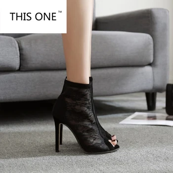 ACEASTA Noua 2018 Plasă (mesh Aer) Cizme de Toamnă de Calitate Înaltă Glezna Sandale Cizme Pentru Femei Chelsea Cizme Negre Size35-40