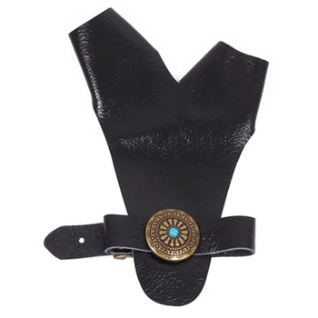 2 Deget Negru/Maro Mâna Stângă Tir Cu Arcul Mână Protectoare Arcul De Vânătoare AccessoryFinger Garda De Vacă Din Piele De Mână