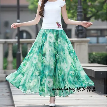 2020 noua Moda de vara casual șifon imprimare Flori Boemia de brand femei doamnelor fete stretch talie fusta haine