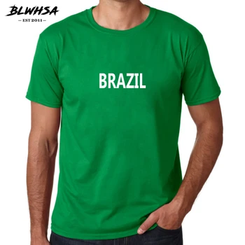 BLWHSA Brazilia Fanii Tricouri pentru Bărbați Tricou Bumbac BRAZILIA Litere Tipărite Majorete Bărbați Moda Vara Top Tee