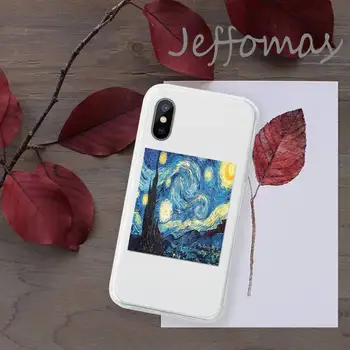 Vincent Van Gogh, Noapte Înstelată Caz de Telefon Transparent pentru iPhone 11 12 mini pro XS MAX 8 7 6 6S Plus X 5S SE 2020 XR