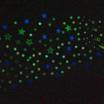 100buc Pentru Decoratiuni Acasă Strălucire În Întuneric Stele Luminoase de Plastic, Autocolante de Perete Decal pentru Copii Camera Copilului Stralucitoare Autocolant
