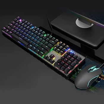 Tastatură mecanică Mouse-ul Setat Cu Rgb Led Backlight Dpi Reglabil Tastatură de Gaming Pentru PC Gamer