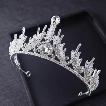 Lux Strălucitor Mireasa Printesa Coroana Pearl Stras Diademe Zi Accesorii de Nunta Ornament Generos articole pentru acoperirea capului HG20168