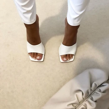 De Vară 2020 Femei Pompe de Deget de la picior Pătrat Doamnelor Toc Catâri Subțire Sexy Sandale cu Toc Papuci de Moda de sex Feminin Femeie Pantofi 11CM