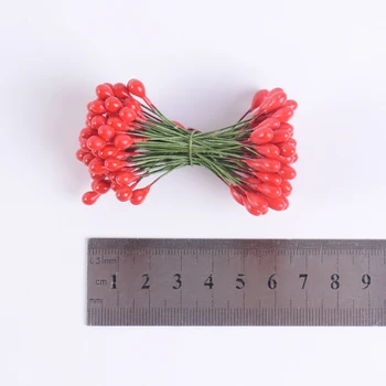 60PCS/Lot 5 mm Cap Dublu Stamen Artificiale Flori pentru Nunta Casa Decor de Crăciun DIY Coroană de flori Cadou Ambarcațiuni Berry Consumabile