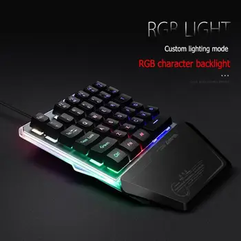 G40 O singură mână RGB Tastatură Mecanică de Gaming 35-Cheie Mini Tastatură de Gaming RGB LED Backlit Keyboard pentru PUBG Calculatoare PC