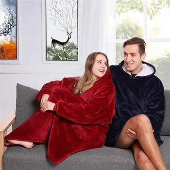Comfy TV Pătură Tricou Solid Cald cu Gluga Pătură Adulți și Copii Fleece Ponderat Pături pentru Paturi de Călătorie