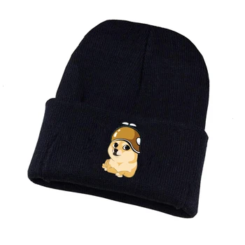 Anime doge Tricotate pălărie Cosplay palarie Unisex Imprimare Adult Casual Bumbac pălărie adolescenți iarna Tricotate Capac