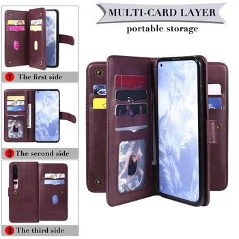 Multi Card de Portofel Caz pentru Samsung A21S A31 A41 A51 A71 M51 M31 A01 M11 A11 A10 A10E A20E A30 A40 A50 A70 A21 Piele Flip Cover