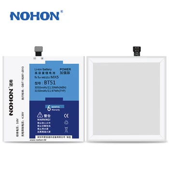 Original NOHON Baterie BT51 Pentru Meizu MX5 Baterii de schimb Litiu-Polimer de Mare Capacitate 3150mAh Instrumente Gratuite Pachetul de vânzare cu Amănuntul