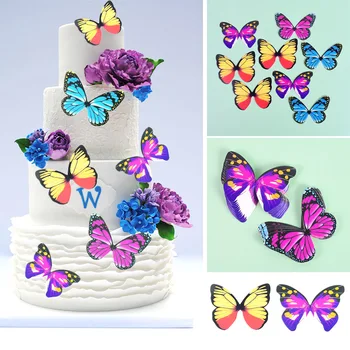 50Pcs Fluture Colorat de Flori Tort Fân Fericit Ziua de Hârtie Cupcake Toppers Pentru Copil de Dus Petrecere de Nunta Decor Tort de Instrumente