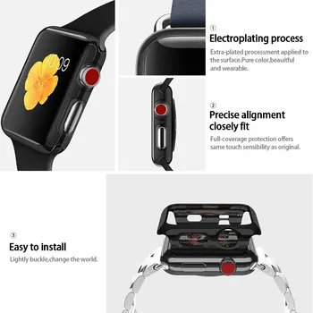 Placat cu PC-ul Bara de protecție Protector Acoperă Pentru Apple Watch 44mm 40mm Caz Ceas Cadru Accesorii Pentru iWatch Seria 4 3 2 1 38mm 42mm