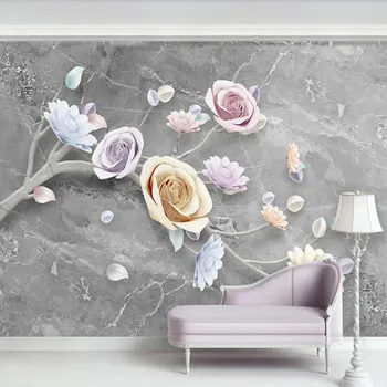 Milofi personalizat mari murale 3D tapet roz cu flori stereo tapet de fundal murală