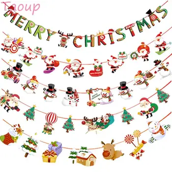 Taoup Hârtie Crăciun Fericit Bannere Pandantive Picătură Ornamente de Craciun pentru Casa de Crăciun Moș Crăciun Noel Crăciun om de Zăpadă