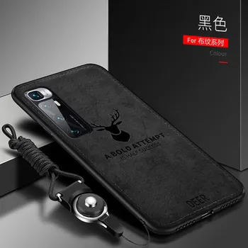 Pentru Xiaomi Mi 10 Ultra Caz Moale TPU+Hard tesatura de Cerb cu Șnur Subțire Proteja Capacul din Spate Caz pentru xiaomi mi 10ultra mi10 ultra
