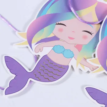3m Sirena Desene animate Banner Copil de Dus Ghirlande de Partid Agățat Steagul de Nunta Consumabile Mica Sirena la Petrecerea de Ziua de Decorare pentru Copii