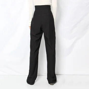 VGH Kaki Solid Minimalist Pantaloni Pentru Femei Talie Mare Buzunar Ruched Liber Casual Pantaloni de Moda de sex Feminin Haine Noi