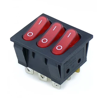 KCD Mare Rocker Switch-uri rosii de Trei-Way Switch 9 Pin 2 Poziția multi-cuțit single-arunca 15A 20A 250V 125VAC AC ON-OFF
