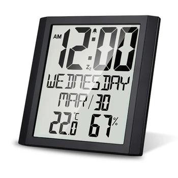 Temperatura Wireless Metru Umiditate Foarte Mari Deficiențe De Văz Ceas De Masa Digital Cu Alarmă Calendar Funcția Termometru