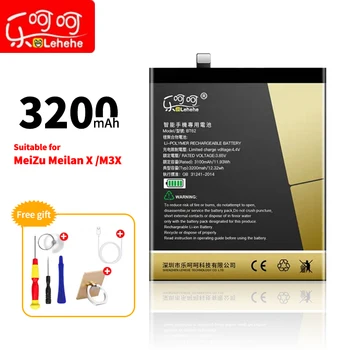 Lehehe BT62 Baterie Pentru MeiZu Meilan X M3X de mare capacitate 3200mAh Litiu-ion polimer acumulator de schimb cu demontare instrumente