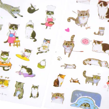 6 Buc/Pachet Animale Desene animate Album Foto Autocolante coreean Transparente din Pvc Autocolante Drăguț Pisica Jurnal Autocolante Clasic Jucarii si cadouri