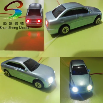 20buc whosale Mini Model de Masina de Lumină Cap 1:75 Scalate Modele Peisaj Layout