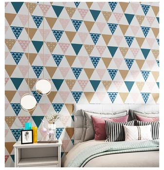 Noi Nordic Moderne, Pline De Culoare Geometrice Triunghi De Moda Tapet Camera De Zi Dormitor Decor Acasă Murală