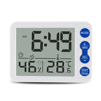 LCD Digital Electronic de Temperatură și Umiditate Metru Interioară în aer liber Termometru Higrometru Statie Meteo Ceas cu Alarmă Pentru Bucă