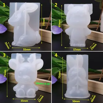 Mucegai silicon 3D Animal Drăguț Iepure Cerb DIY Bijuterii Pandantiv Instrumente Fondant Meserii Rășină Epoxidică Matrite Manual Concluziile