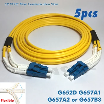5pcs Duplex patchcords LC/UPC-LC/UPC-Flexibil, cu unghi de boot-SM 3.0 mm Cablu - 1m, 2m sau 5m/ fibra Optica Jumper