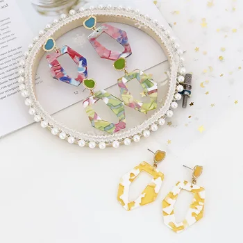 M&G la Modă de Vară Geometrice Colorate Acrilice Cercei pentru Femei Pandantiv Inima Legăna Cercei Moda Bijuterii Accesorii Cadouri