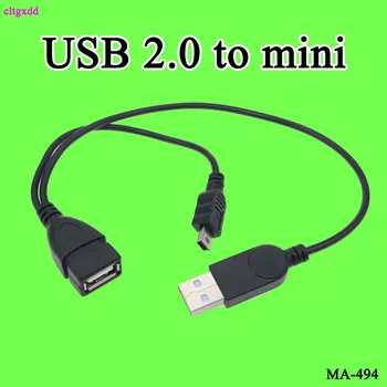 Cltgxdd USB2.0 USB 2.0 dublu Un Tip 2A Masculin la Mini 5 Pini de sex Masculin Cablu Y 0,7 m 70cm 2ft Pentru 2.5