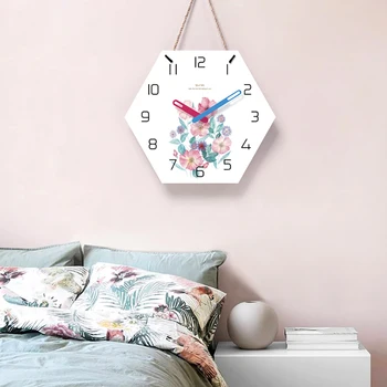 Hexagon Ceasuri Scurtă Design Silent Home Cafe, Birou de Decor de Perete Ceasuri de Perete Bucatarie Arta de Perete Mare Ceasuri relogio de parede
