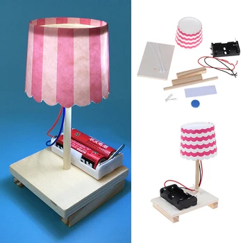 DIY Lampa de Birou Materiale Kit Lampa de Masa Asambla Jucării din Lemn Control Comutator Lampă de Birou Model Handmade Jucarii Educative pentru Copii de Jucarie