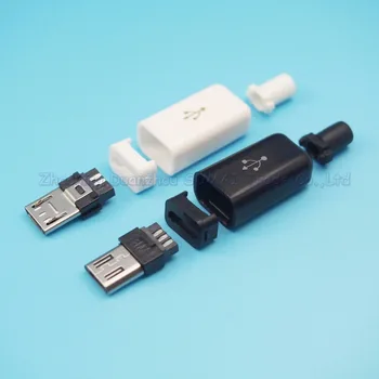 200sets/mulțime de BRICOLAJ 4 ÎN 1 Micro 5pin 5P USB Jack plug de sex masculin Conector USB cu carcasa de Plastic