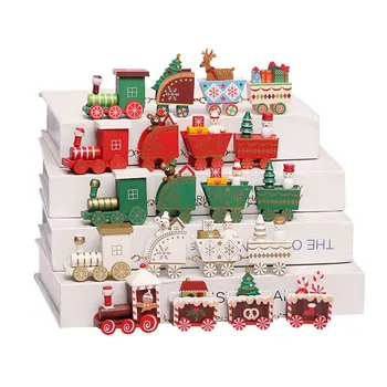 Lemn De Tren De Crăciun Ornament Crăciun Decor Pentru Casa Lui Moș Crăciun Cadou Jucărie Meserii Tabelul Deco Cel Mai Bun Preț