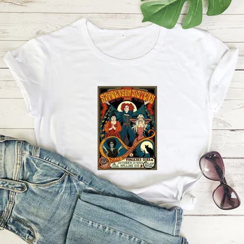 Vrăjitoarele de culoare Card T-shirt Femei Amuzante de Halloween, Cadou Top Tee Cămașă de Moda Toamna cu Maneci Scurte Witchy Grafic Tricou Femme