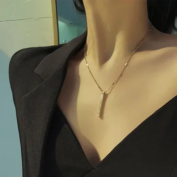 Stil coreean Noi Rafinat Coajă Colier Oțel Titan Clavicula Lanț Simplu Moda Bijuterii Femei цепочка на шею